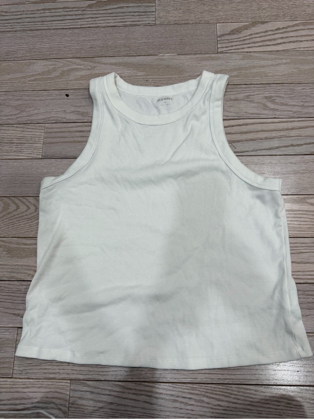 Old Navy White Ribbed Crop Tank Top
